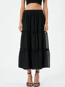 Koton Tiered Flared Midi Skirt