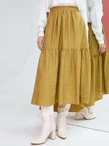 Koton High-Low Hemline Tiered Midi Skirt