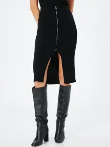 Koton Zip-On Knee Length Acrylic Pencil Skirt
