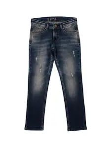 Pepe Jeans Boys Blue Slim Fit Mildly Distressed Light Fade Stretchable Jeans