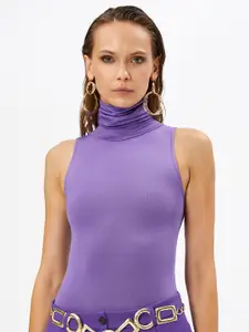 Koton Ribbed Turtle Neck Fitted Top