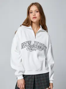 Koton Typography Printed Cotton Pullover Sweatshirt
