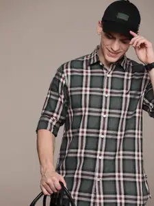 Nautica Men Pure Cotton Classic Fit Checked Casual Shirt