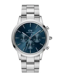 Daniel Wellington Men Textured Dial & Stainless Steel Straps Analogue Watch DW00100644K