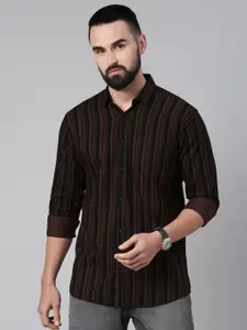 Majestic Man Men Standard Slim Fit Striped Pure Cotton Casual Shirt