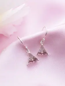 Zavya 925 Pure Sterling Silver Rhodium-Plated Triangular Drop Earrings