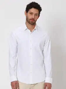 Mufti Slim Fit Spread Collar Casual Shirt
