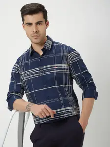 Mufti Slim Fit Checked Pure Cotton Casual Shirt