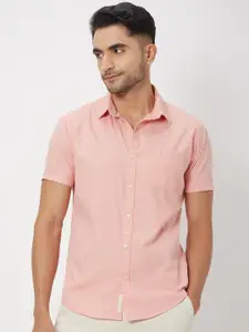 Mufti Slim Fit Opaque Twill Weave Pure Cotton Casual Shirt