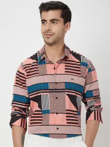 Mufti Slim Fit Printed Pure Cotton Casual Shirt