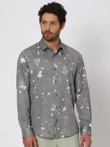 Mufti Slim Fit Abstract Printed Pure Cotton Casual Shirt