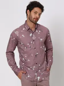 Mufti Slim Fit Floral Printed Spread Collar Long Sleeves Cotton Casual Shirt