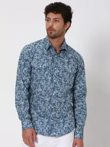 Mufti Slim Fit Floral Printed Cotton Casual Shirt