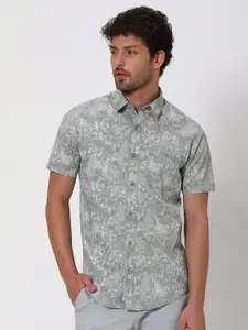 Mufti Slim Fit Floral Printed Pure Cotton Casual Shirt