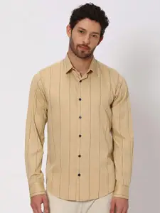 Mufti Slim Fit Striped Pure Cotton Casual Shirt