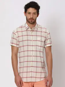 Mufti Other Checks Slim Fit Cotton Casual Shirt