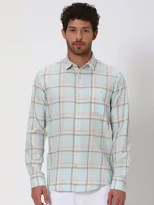Mufti Slim Fit Checked Pure Cotton Casual Shirt