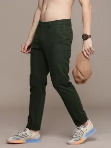 The Roadster Life Co. Men Pure Cotton Mid-Rise Trousers