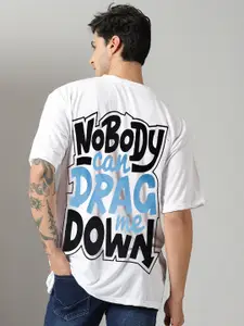 Rodzen Typography Printed Oversized Casual T-shirt