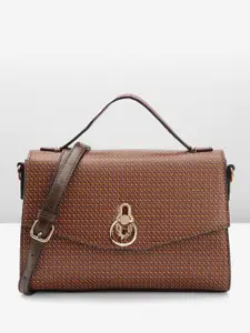 Allen Solly Brand Logo Printed Structured Satchel