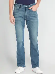 U.S. Polo Assn. Denim Co. Men Bootcut Light Fade Whiskers & Chevrons Stretchable Jeans