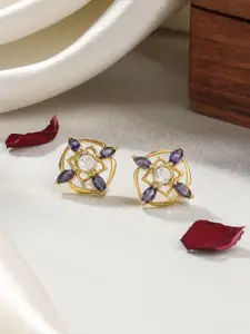 Kicky And Perky Gold-Plated Geometric Studs Earrings