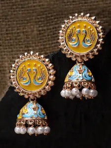 KARATCART Rose Gold-Plated Contemporary Jhumkas
