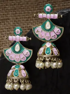 KARATCART Gold-Plated Contemporary Jhumkas