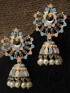 KARATCART Gold Plated Kundan Jhumkas