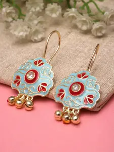 KARATCART Gold Plated Kundan Studded Meenakari Drop Earring