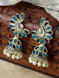 KARATCART Gold Plated Kundan Jhumkas