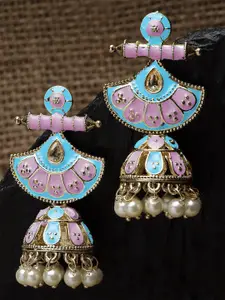 KARATCART Gold Plated Kundan Jhumkas