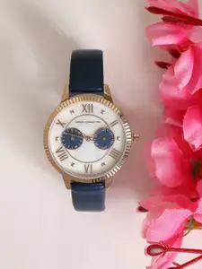 French Connection Leather Straps Analogue Multi Function Watch
