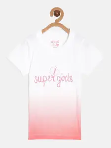 DIXCY SCOTT Slimz Girls Typography Printed Cotton T-shirt