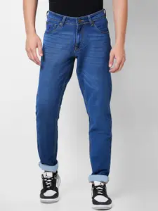 GIORDANO Men Slim Fit Low Distress Light Fade Stretchable Jeans