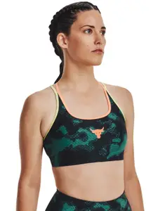 UNDER ARMOUR Project Rock Crossback Printed Full Coverage Lightly Padded Sports Bra