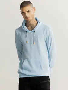 Snitch Men Blue Ribbed Pullover