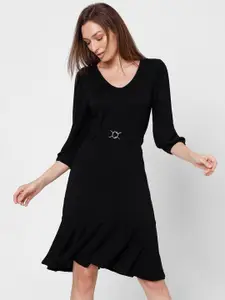 Vero Moda Scoop Neck Puff Sleeves Sheath Dress