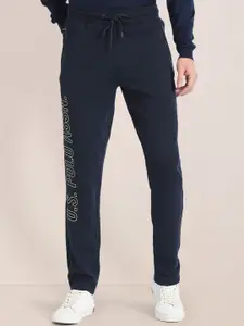 U.S. Polo Assn. Men Slim-Fit Mid-Rise Brand Name Printed Track Pants