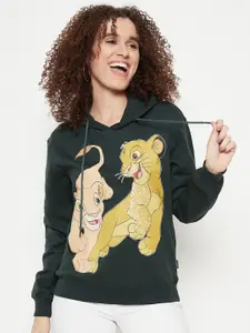 Madame Lion King Printed Hooded Cotton Pullover