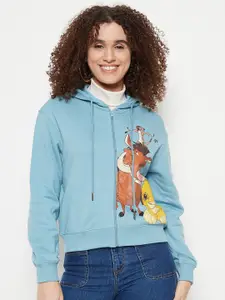 Madame Lion King Printed Hooded Cotton Pullover