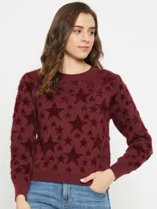 Madame Self Design Acrylic Pullover Sweater