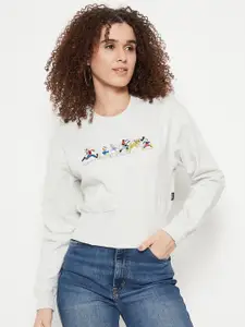 Madame Graphic Printed Cotton Pullover Sweatshirt