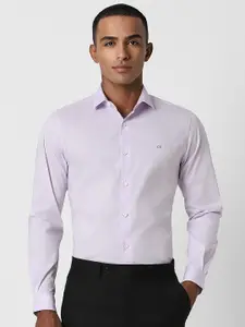 Peter England Men Purple Slim Fit Opaque Formal Shirt