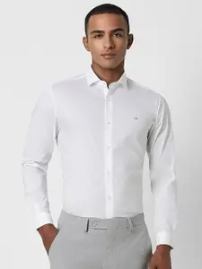 Peter England Men White Slim Fit Opaque Formal Shirt