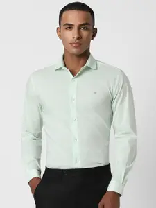 Peter England Men Green Slim Fit Opaque Formal Shirt