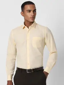 Peter England Men Yellow Slim Fit Opaque Formal Shirt