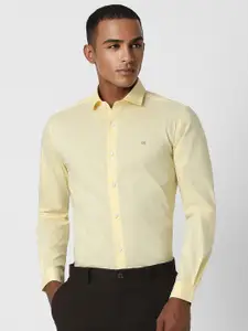 Peter England Men Yellow Slim Fit Opaque Formal Shirt