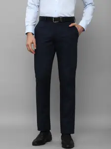 Louis Philippe Men Mid Rise Slim Fit Plain Cotton Formal Trousers
