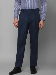 Louis Philippe Men Mid-Rise Plain Pleated Formal Trousers